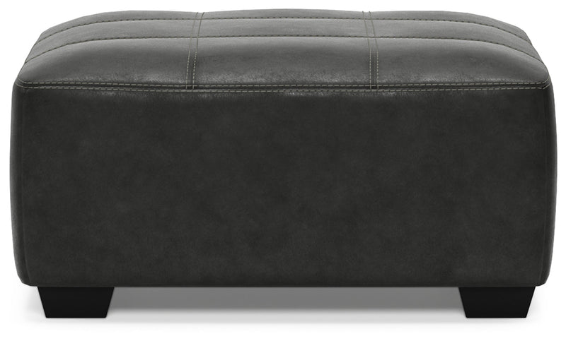 Bilgray Pewter Faux Leather Oversized Accent Ottoman