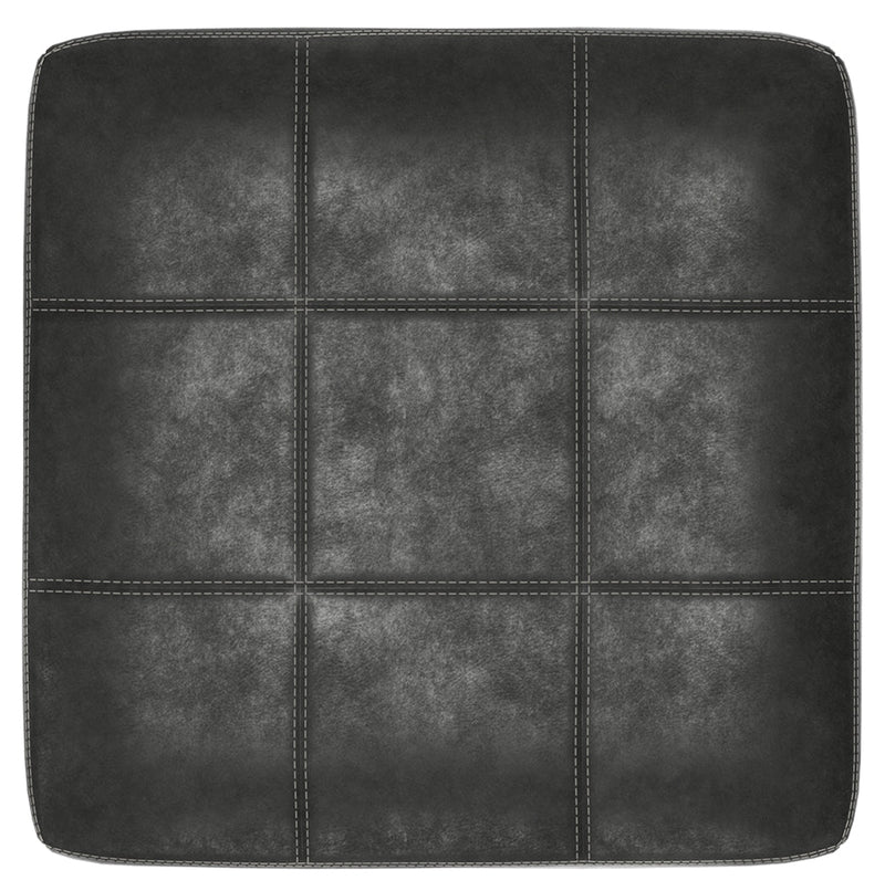 Bilgray Pewter Faux Leather Oversized Accent Ottoman