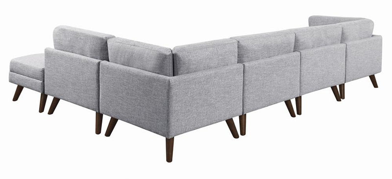 Churchill Ottoman With Tapered Legs Grey