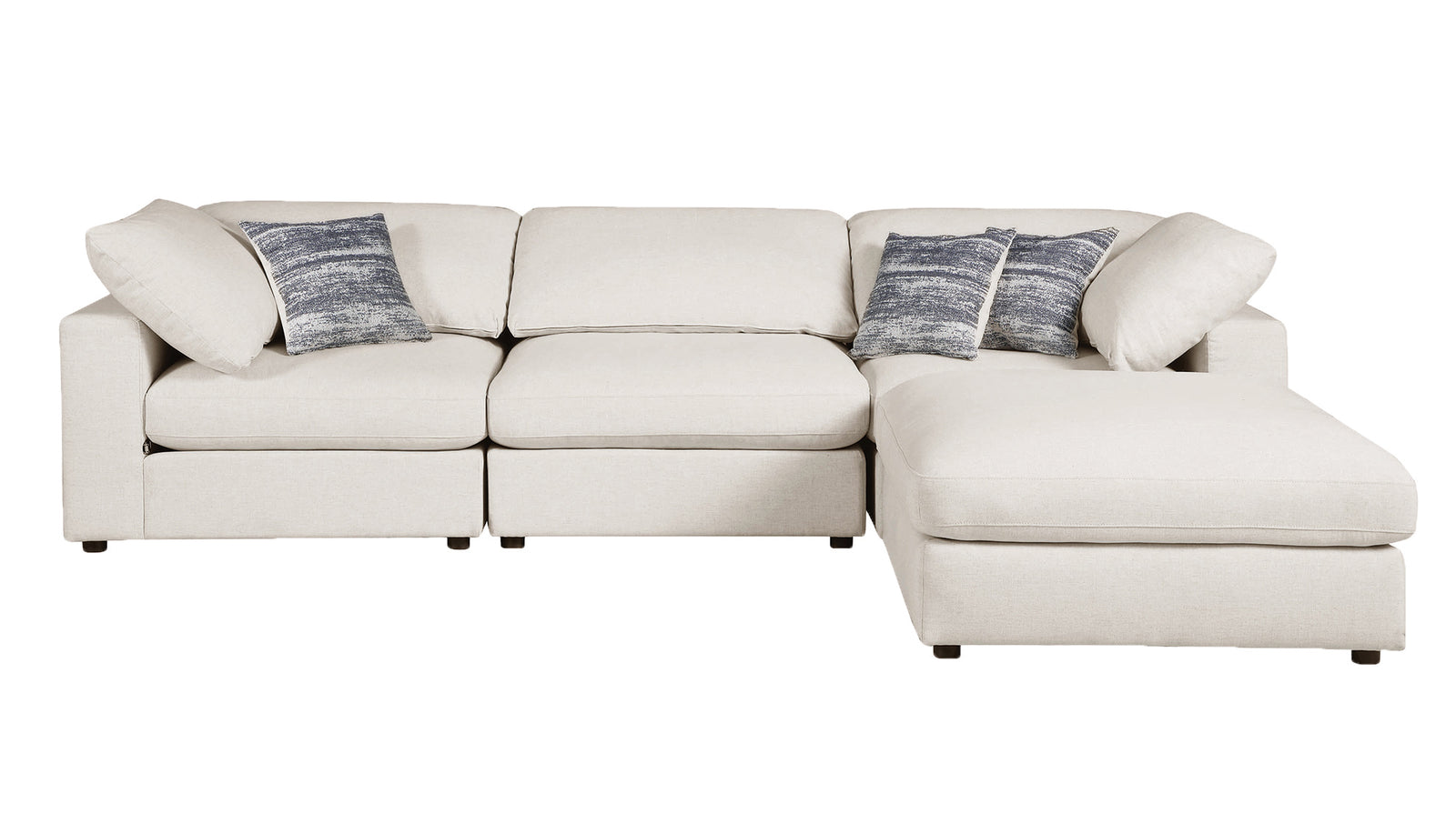 Serene 4 piece Upholstered Modular Sectional Beige