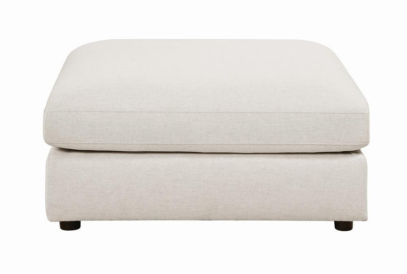 Serene Upholstered Rectangular Ottoman Beige