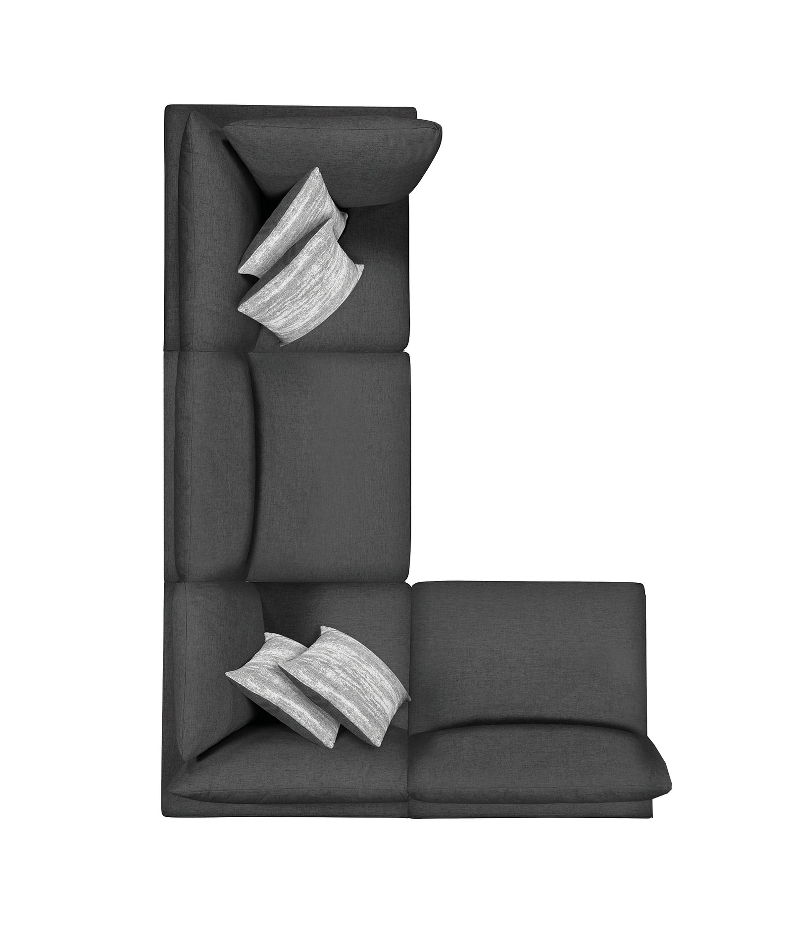 Serene 6 piece Upholstered Modular Sectional Charcoal