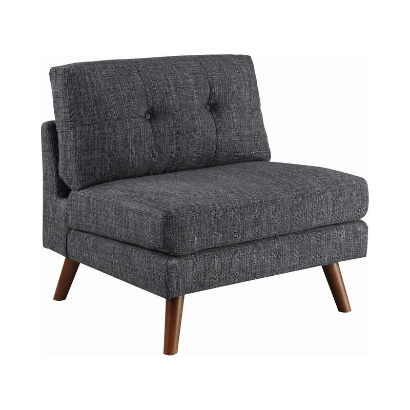 Churchill Ottoman With Tapered Legs Grey