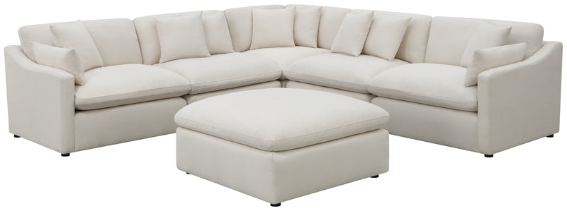 Hobson Cushion Seat Ottoman Off white