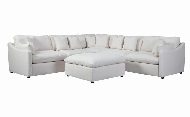 Hobson Cushion Seat Ottoman Off white