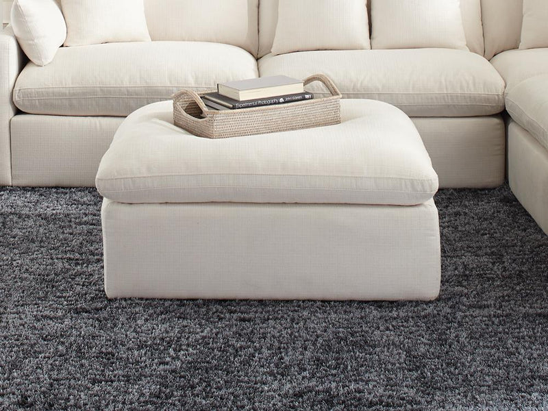 Hobson Cushion Seat Ottoman Off white