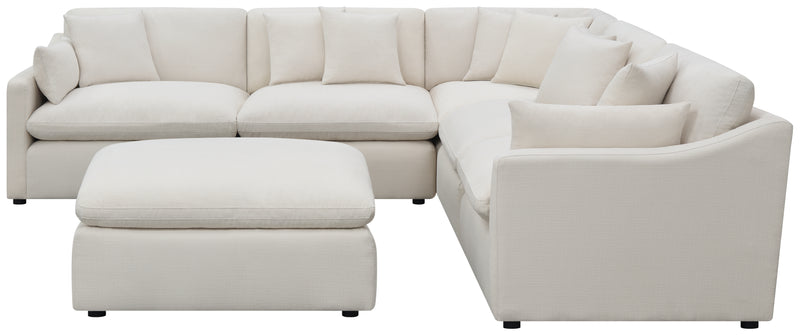 Hobson Cushion Seat Ottoman Off white