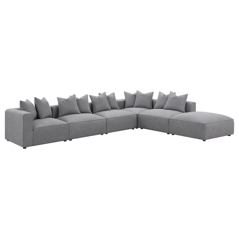 Jennifer Square Upholstered Ottoman Grey