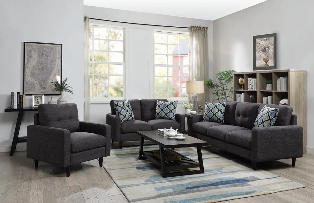 Watsonville Grey Upholstered Sofa + Loveseat