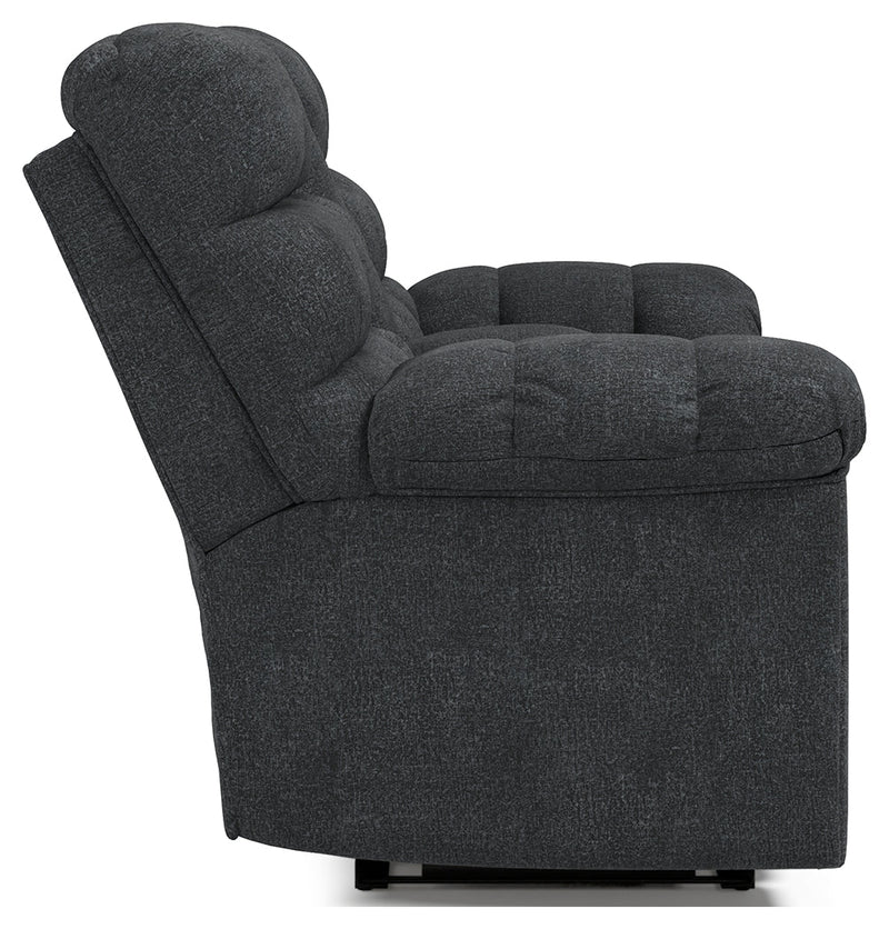 Wilhurst Marine Chenille Reclining Loveseat With Console