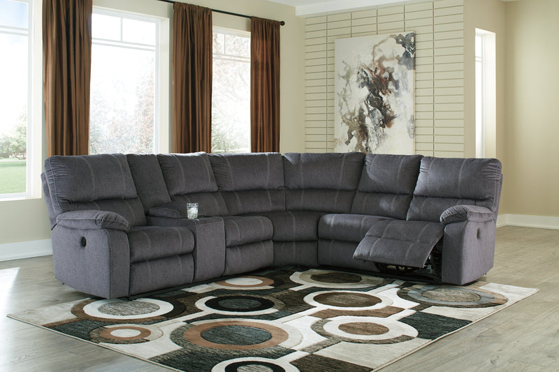 Urbino Charcoal Chenille 3-Piece Power Reclining Sectional