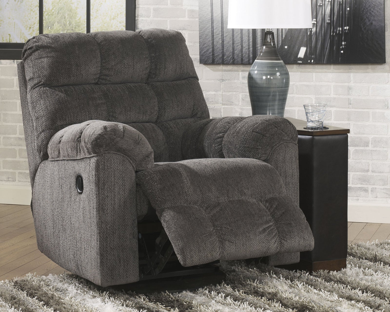 Acieona Slate Chenille Recliner