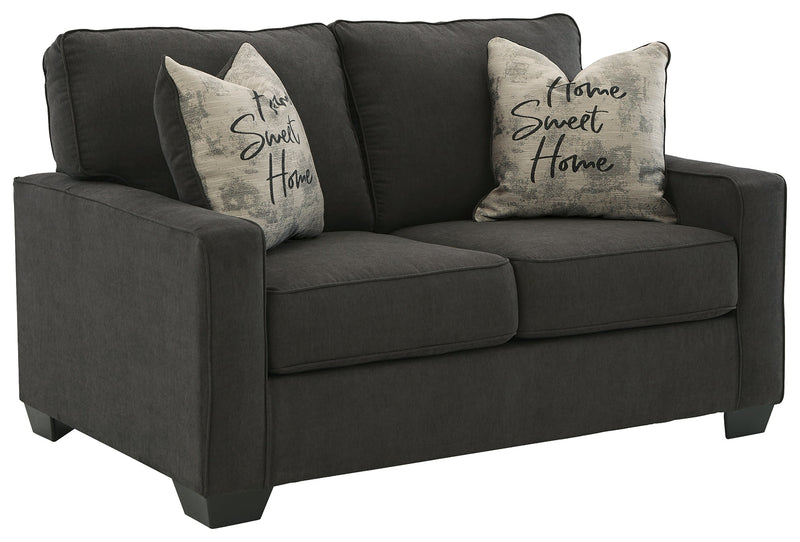 Lucina Charcoal Microfiber Loveseat