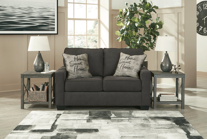 Lucina Charcoal Microfiber Loveseat