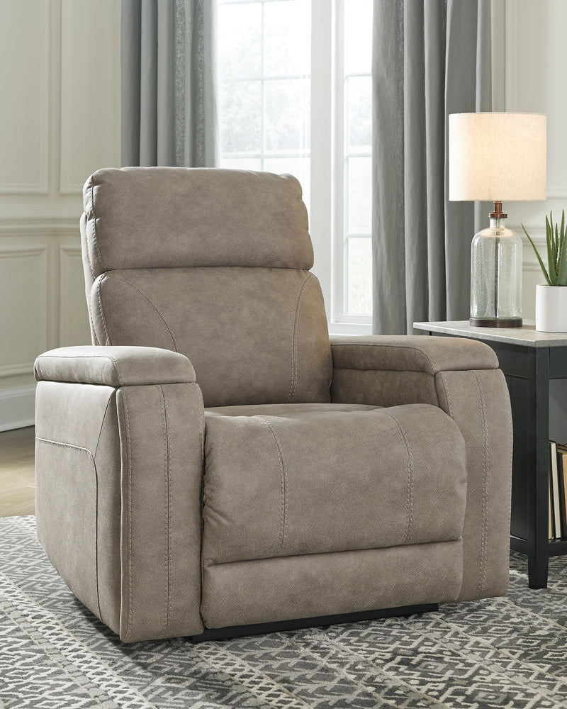 Rowlett Fog Faux Leather Power Recliner