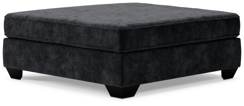 Lavernett Charcoal Chenille,microfiber Oversized Accent Ottoman