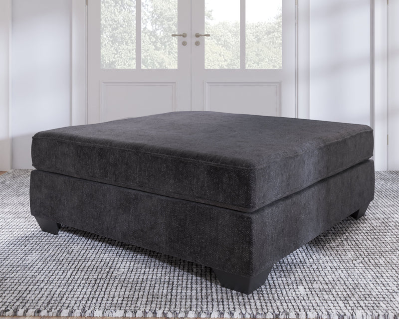 Lavernett Charcoal Chenille,microfiber Oversized Accent Ottoman