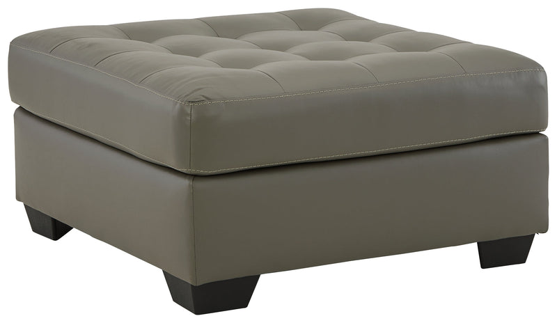 Donlen White Synthetic Oversized Accent Ottoman