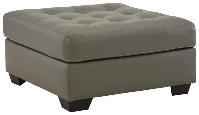 Donlen Gray Synthetic Oversized Accent Ottoman