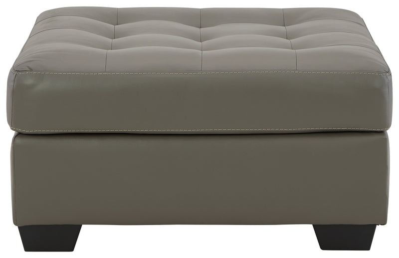 Donlen Gray Synthetic Oversized Accent Ottoman