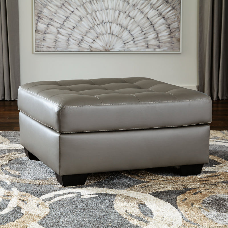 Donlen White Synthetic Oversized Accent Ottoman