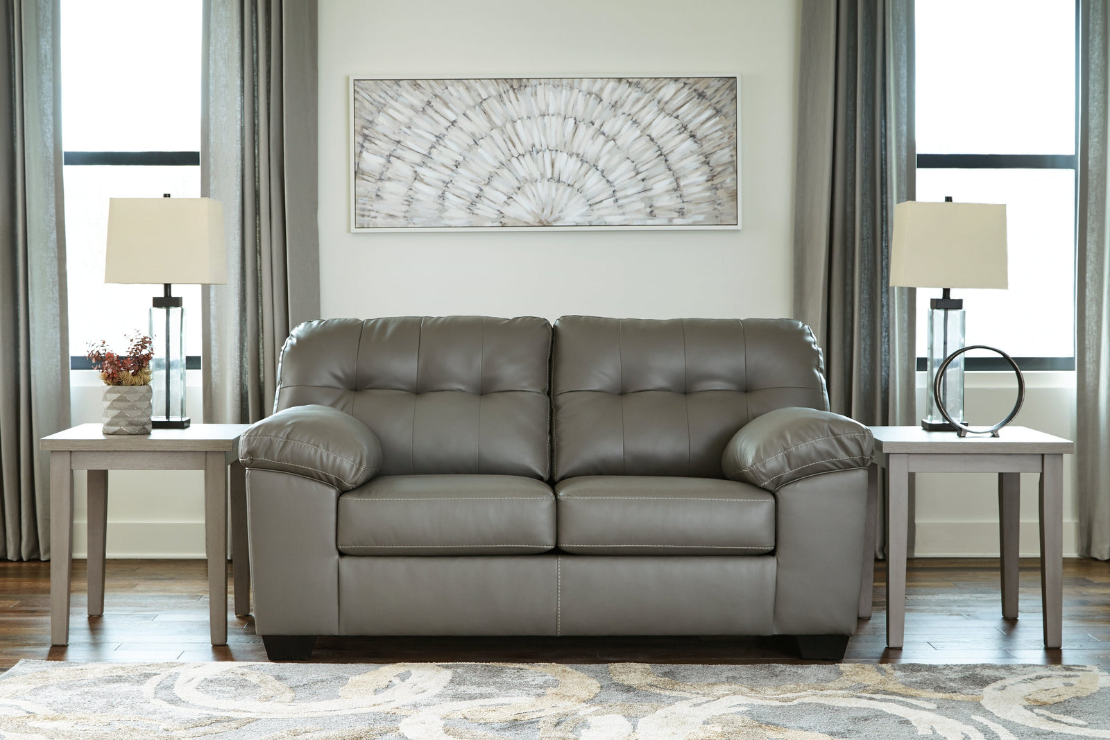 Donlen Gray Synthetic Loveseat