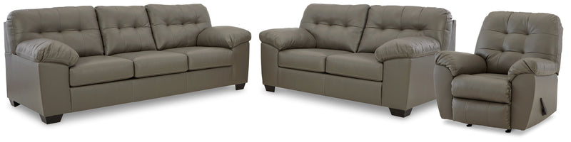 Donlen Gray Sofa Loveseat And Recliner