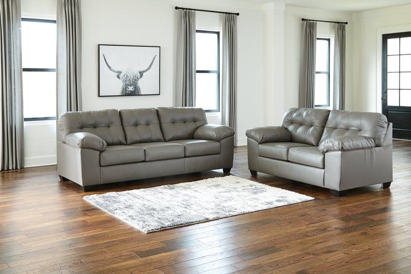 Donlen Gray Sofa Loveseat And Recliner