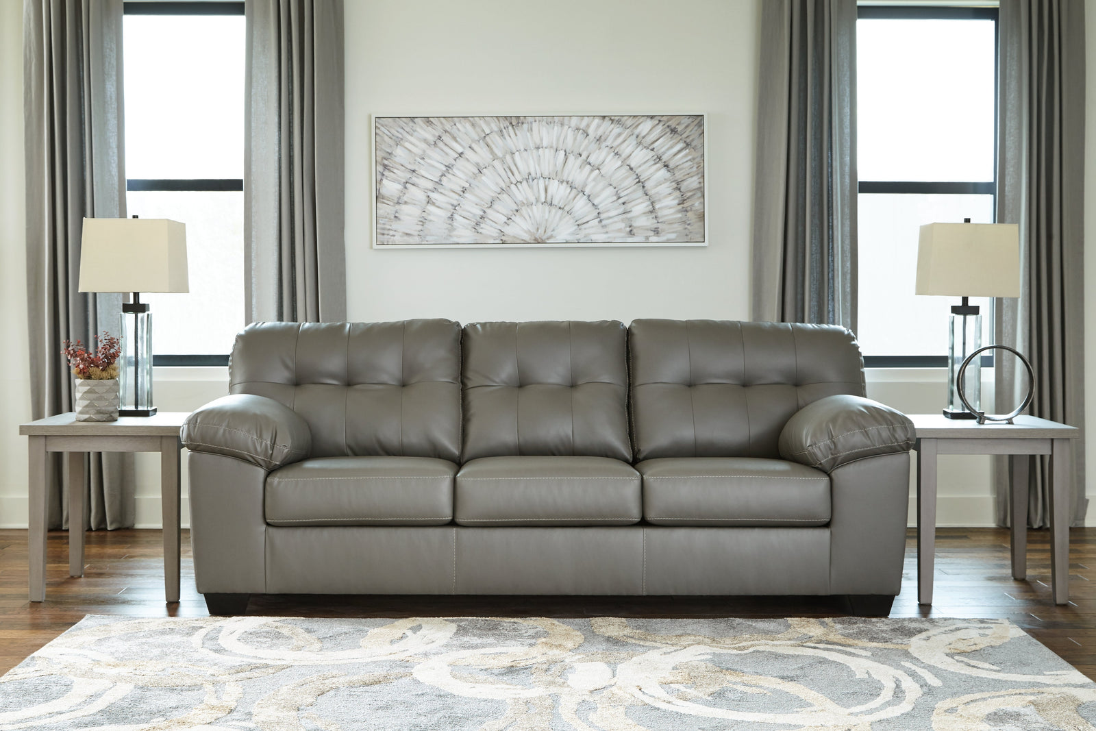 Donlen Gray Synthetic Sofa