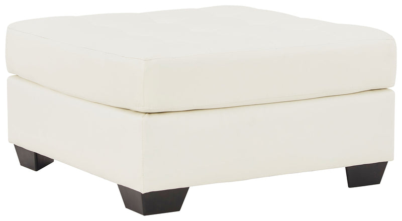 Donlen White Synthetic Oversized Accent Ottoman