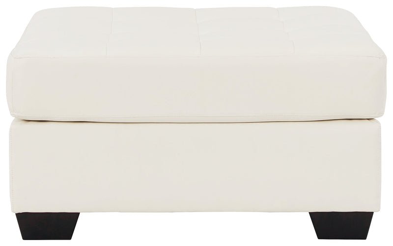 Donlen White Synthetic Oversized Accent Ottoman