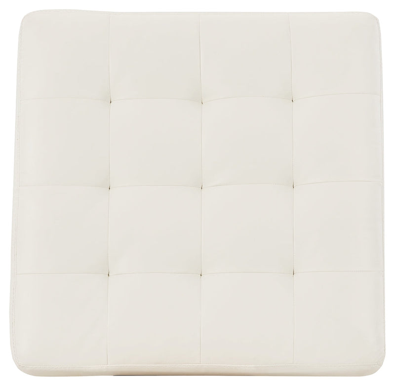 Donlen White Synthetic Oversized Accent Ottoman