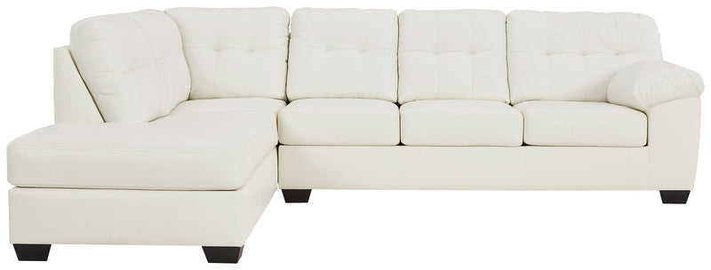 Donlen White 2-Piece Sectional With Chaise