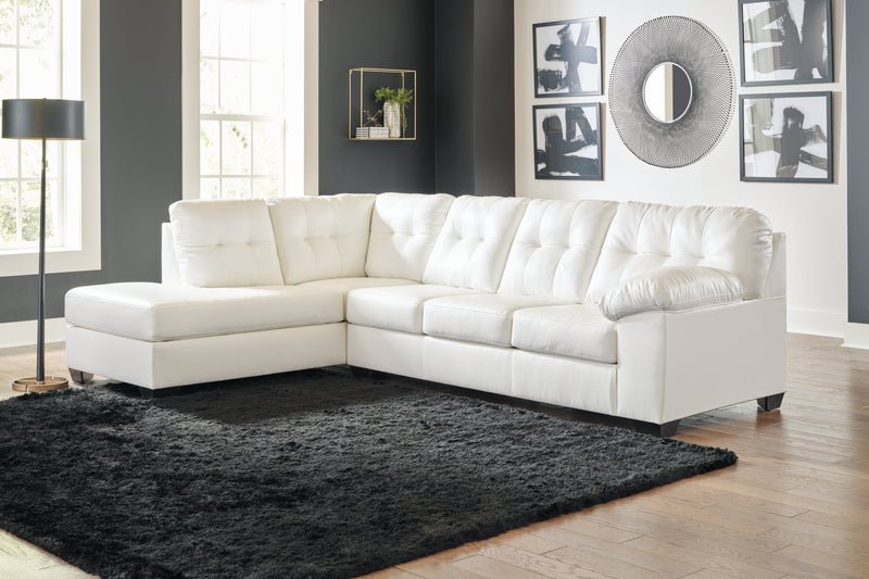 Donlen White 2-Piece Sectional With Chaise