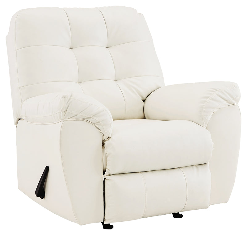 Donlen White Synthetic Recliner