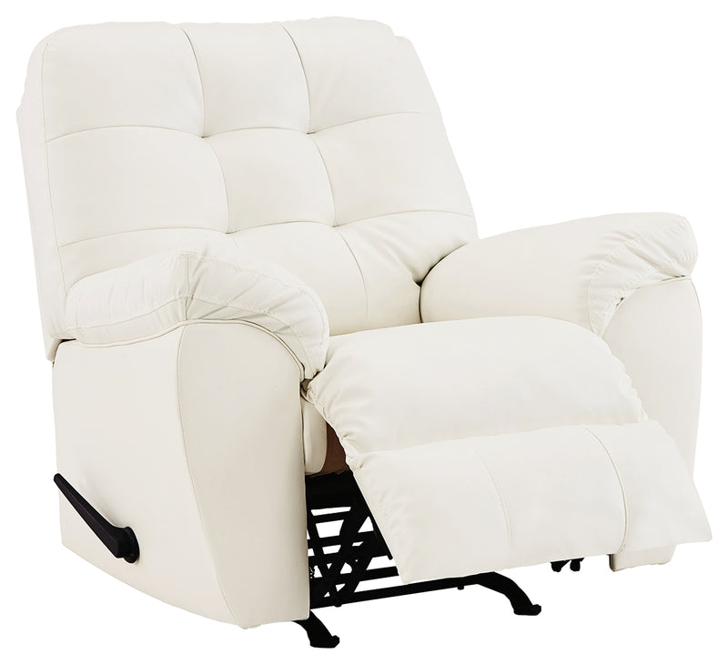 Donlen White Synthetic Recliner