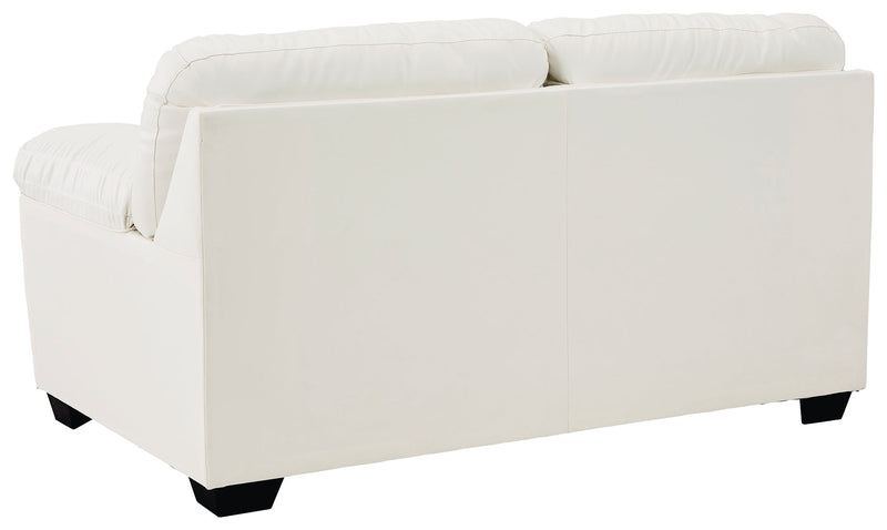 Donlen White Synthetic Loveseat