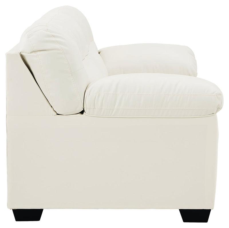 Donlen White Synthetic Loveseat