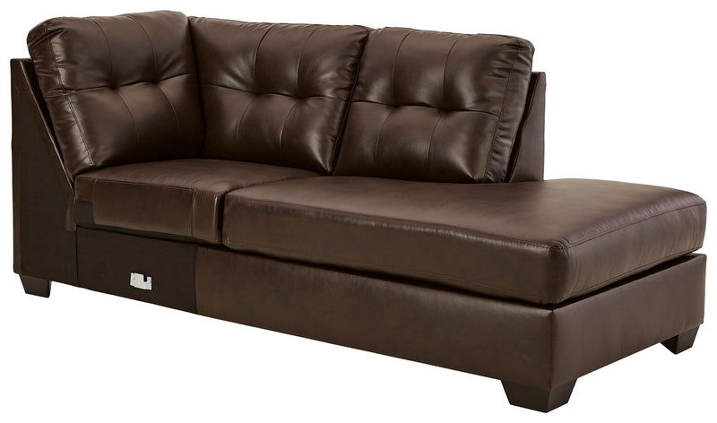 Donlen Chocolate 2-Piece Sectional With Ottoman