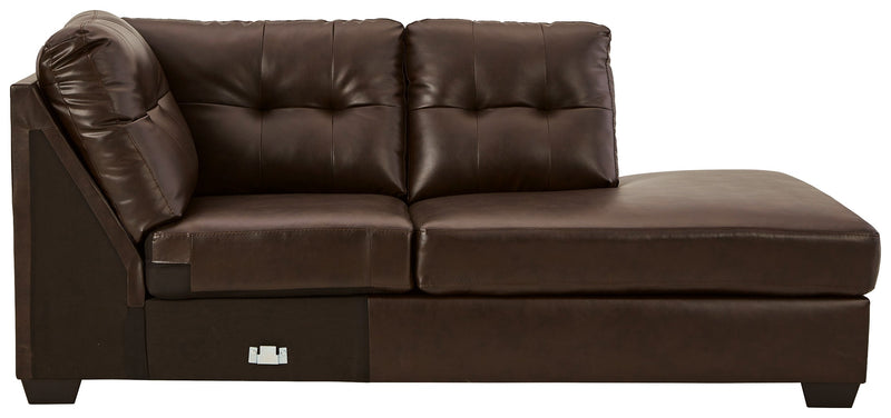 Donlen Chocolate 2-Piece Sectional With Ottoman