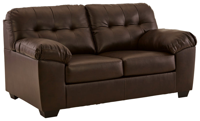 Donlen Chocolate Synthetic Loveseat