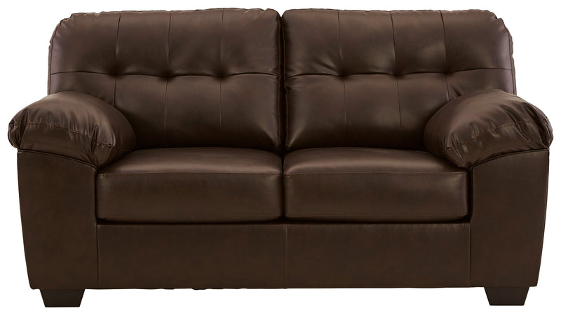 Donlen Chocolate Synthetic Loveseat