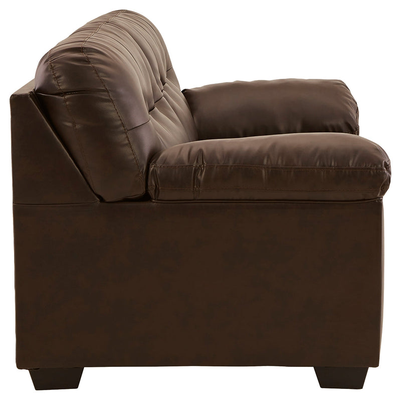 Donlen White Synthetic Loveseat