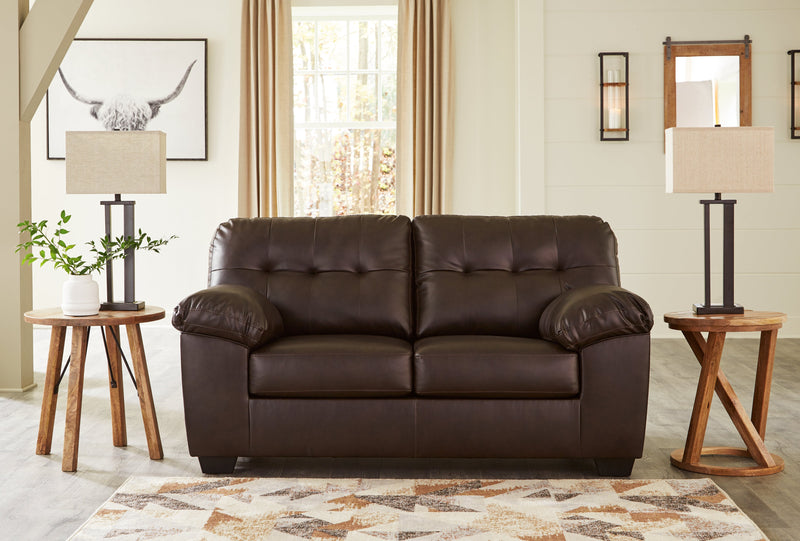 Donlen White Synthetic Loveseat