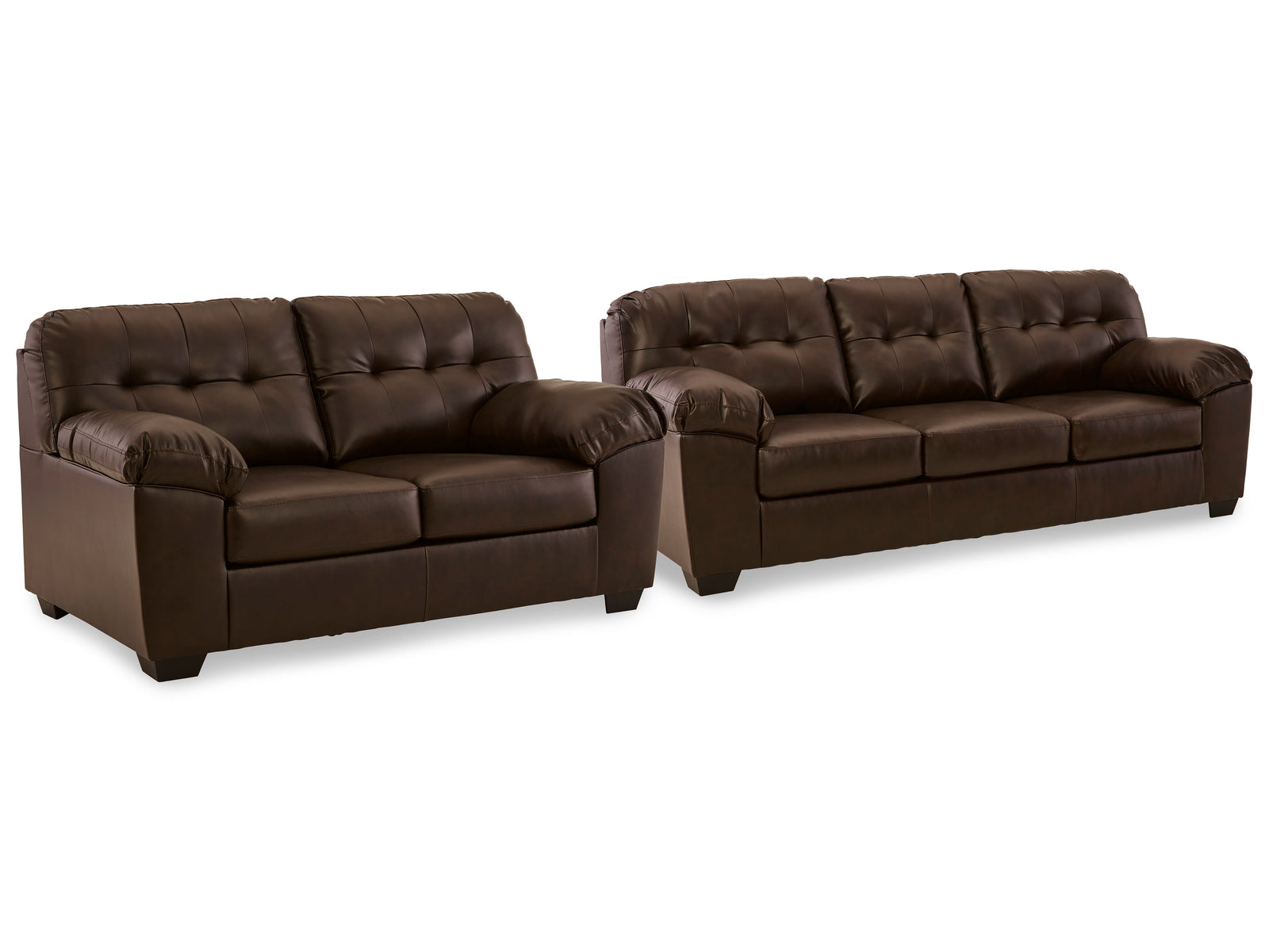 Donlen Chocolate Sofa And Loveseat