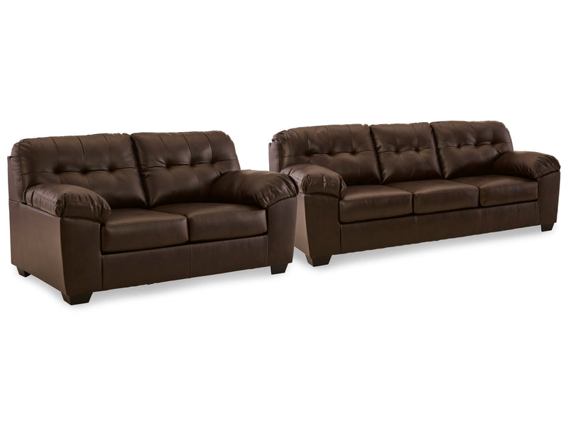 Donlen Chocolate Sofa And Loveseat