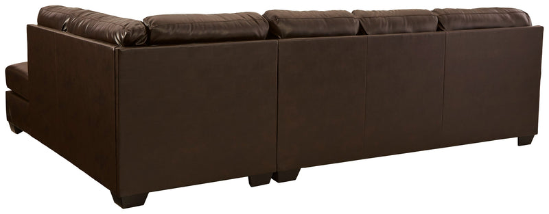 Donlen Chocolate 2-Piece Sectional With Chaise