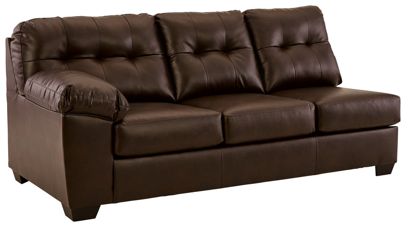 Donlen Chocolate 2-Piece Sectional With Ottoman