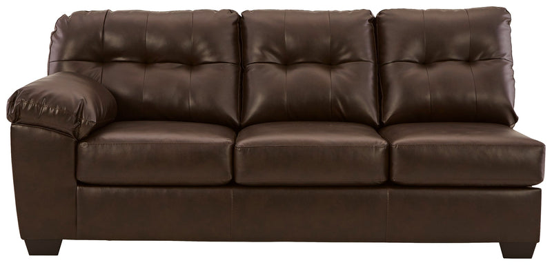 Donlen Chocolate 2-Piece Sectional With Ottoman