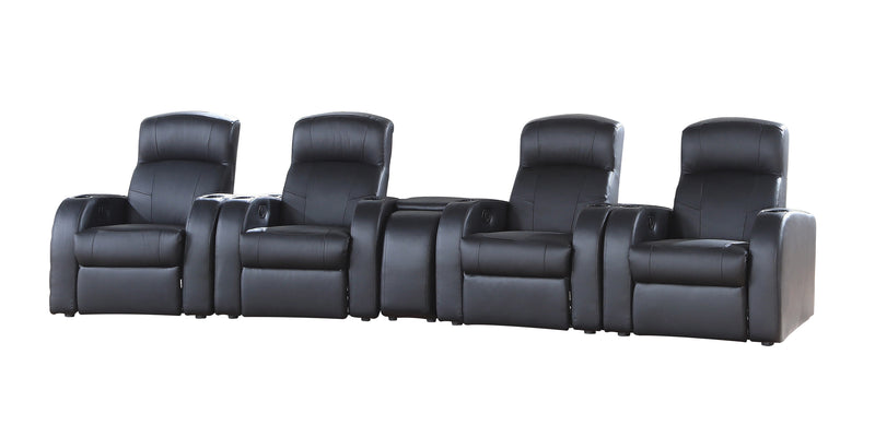 Cyrus Upholstered Recliner Living Room Set Black